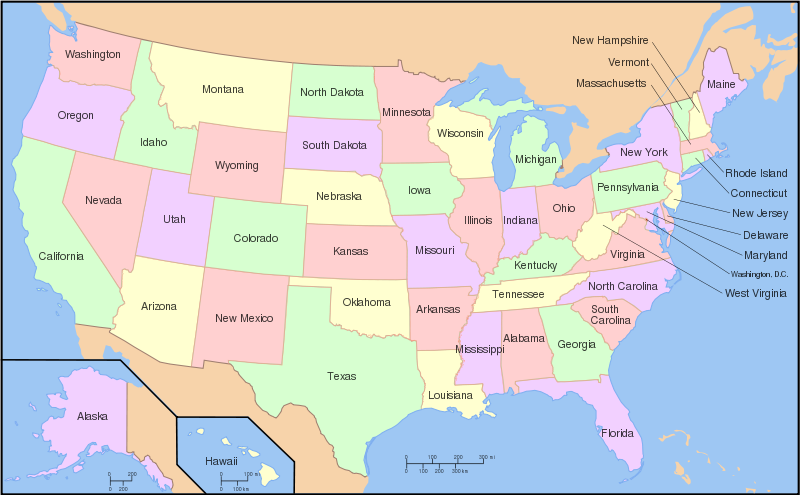 map of USA